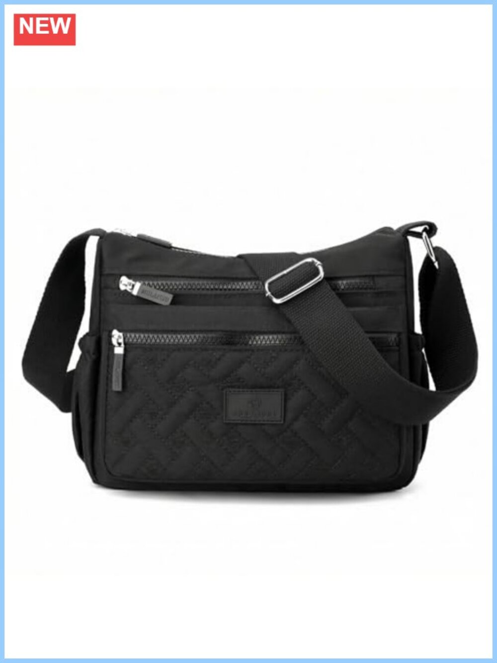Quilted Nylon Crossbody Bag Water-Resistant Multi Pocket Travel Purse